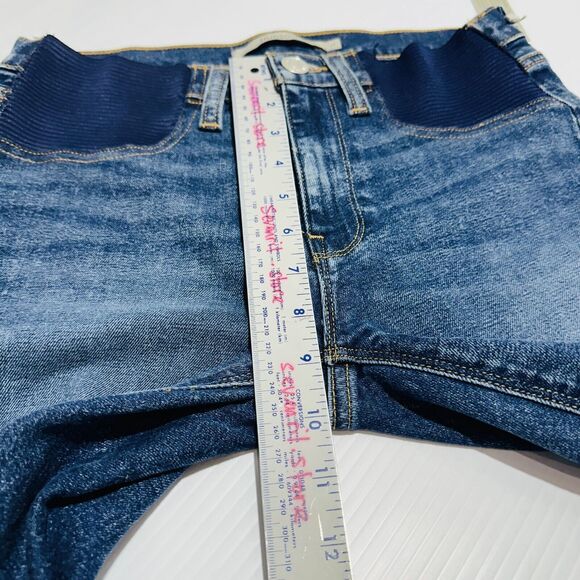 Hudson Maternity Straight Jeans 27 Blue Medium Wash Denim Stretch Zip Fly NWT - Picture 3 of 8